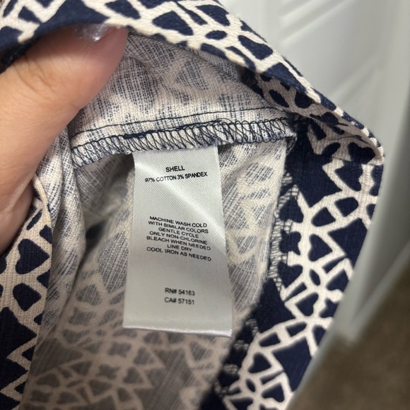 Jessica H Navy Blue White Red Sleeveless Geometric Pattern Nautical Dress Size 6 - Picture 4 of 6